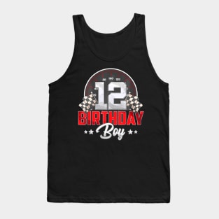 Race Car 12Th Birthday Boy Party Racing 12 Year Old Pit Tank Top